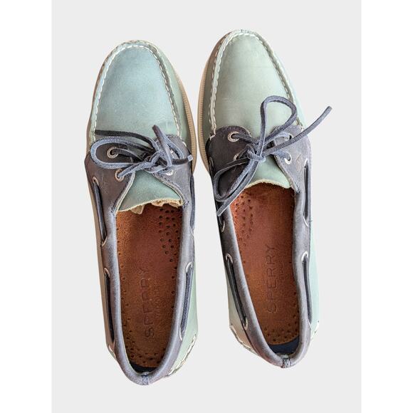 Sperry‎ Top-Sider Men’s Boat Shoes Size 10 Two-Tone Leather Blue Gray main image 5